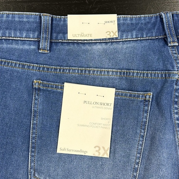 Soft Surroundings Comfort Waist Ultimate Denim Pull On Relaxed Shorts - 3X - Picture 10 of 10